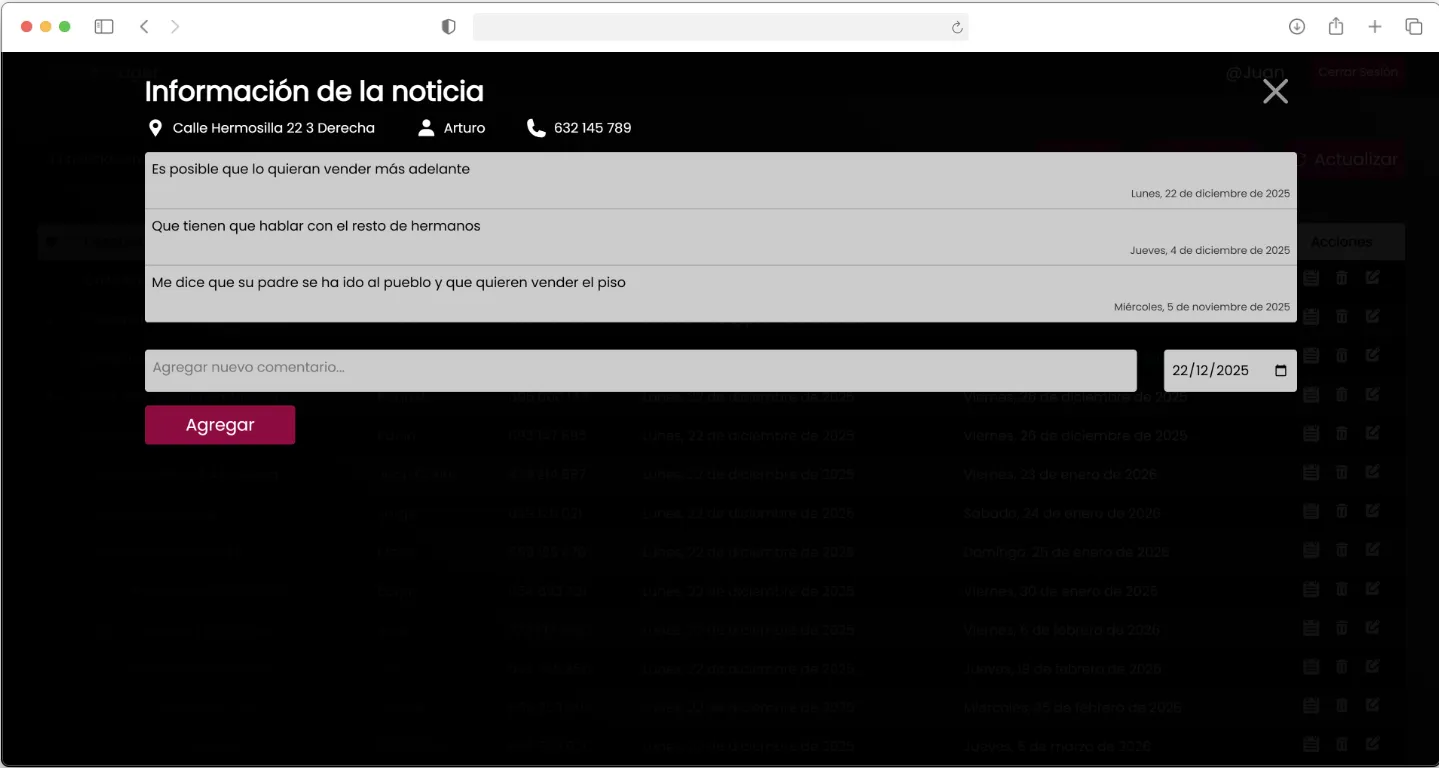 Añadir un comentario a una noticia