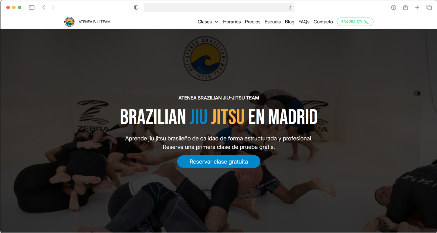 Versión en escritorio del proyecto