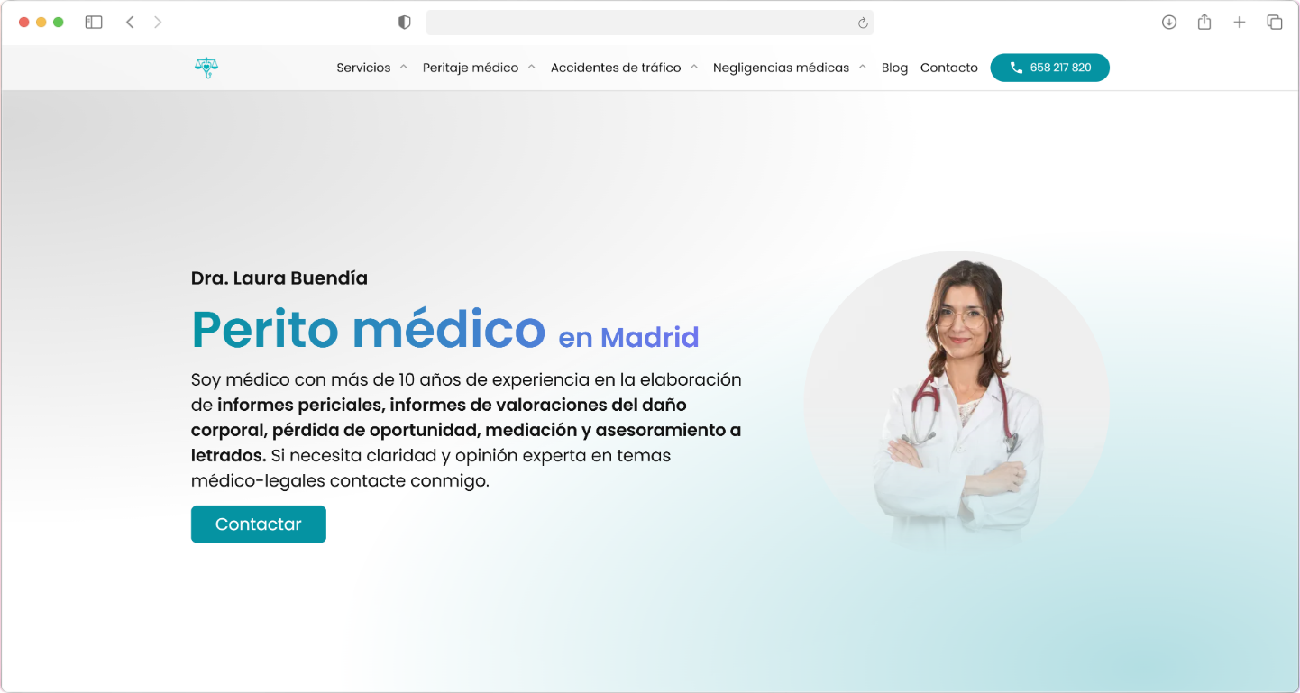 Versión en escritorio del proyecto