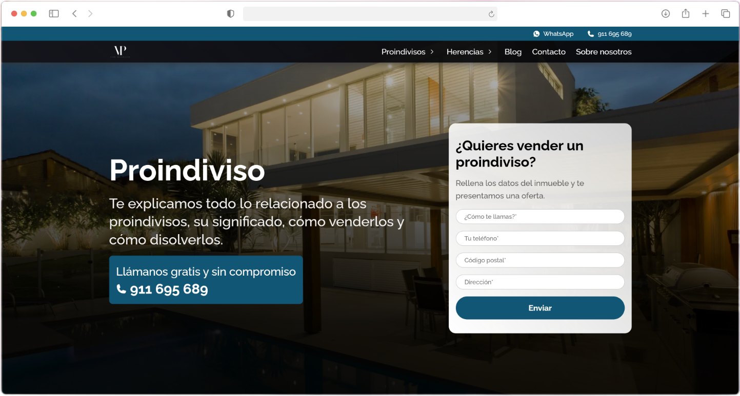 Versión en escritorio del proyecto