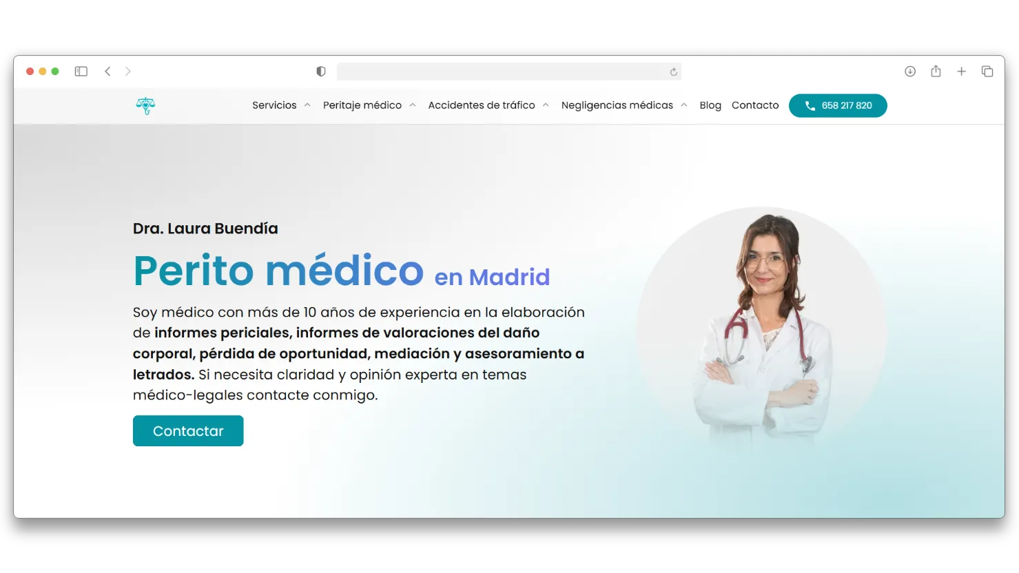 Versión escritorio de lauraperitomedico.com