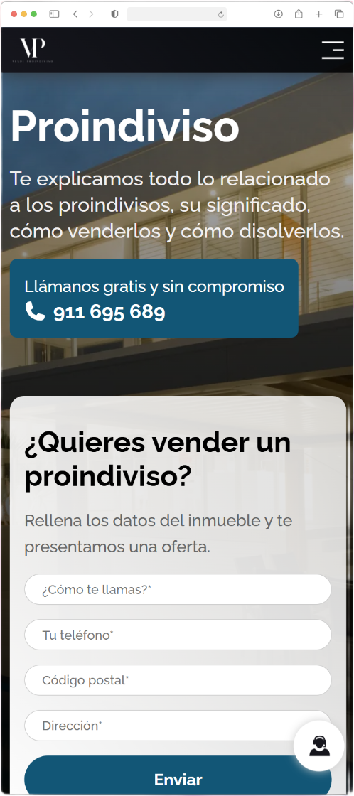 Versión en móvil del proyecto